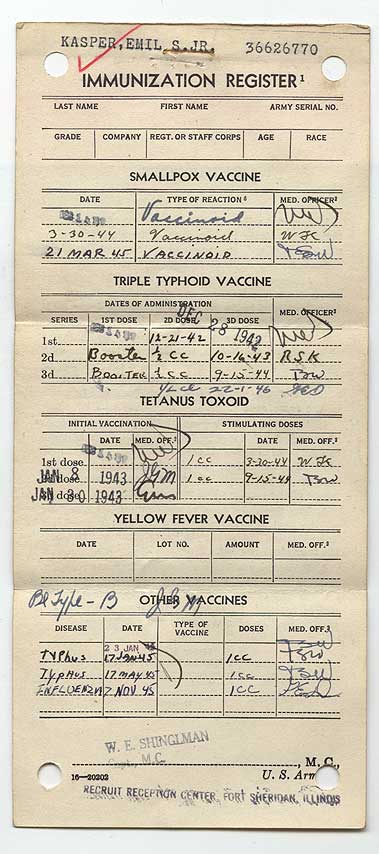 immunization record